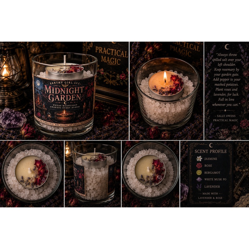 Midnight Garden Practical Magic Inspired Tea Light Candle Set
